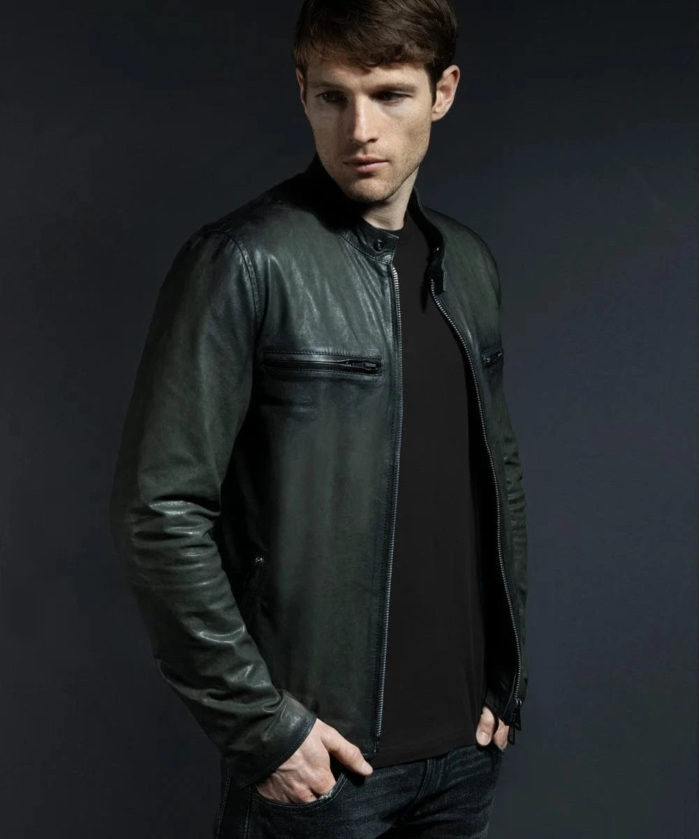 Soul Revolver mens Cafe Racer leather jacket