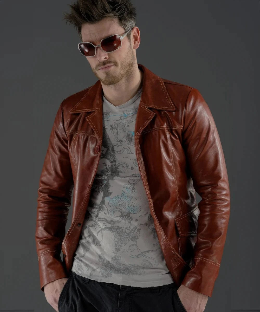Soul Revolver mens Fight Club leather jacket