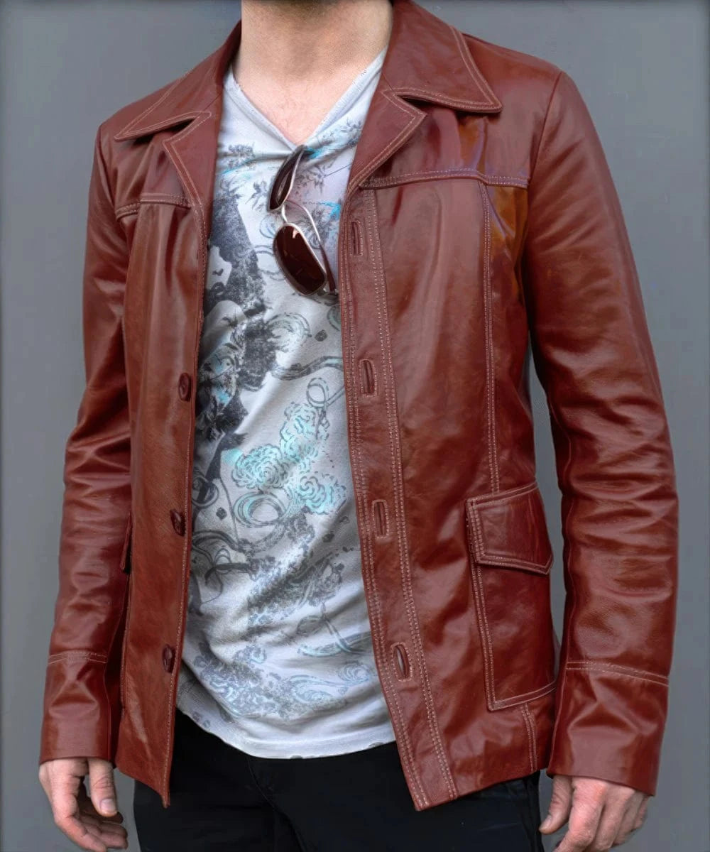Soul Revolver mens Fight Club leather jacket