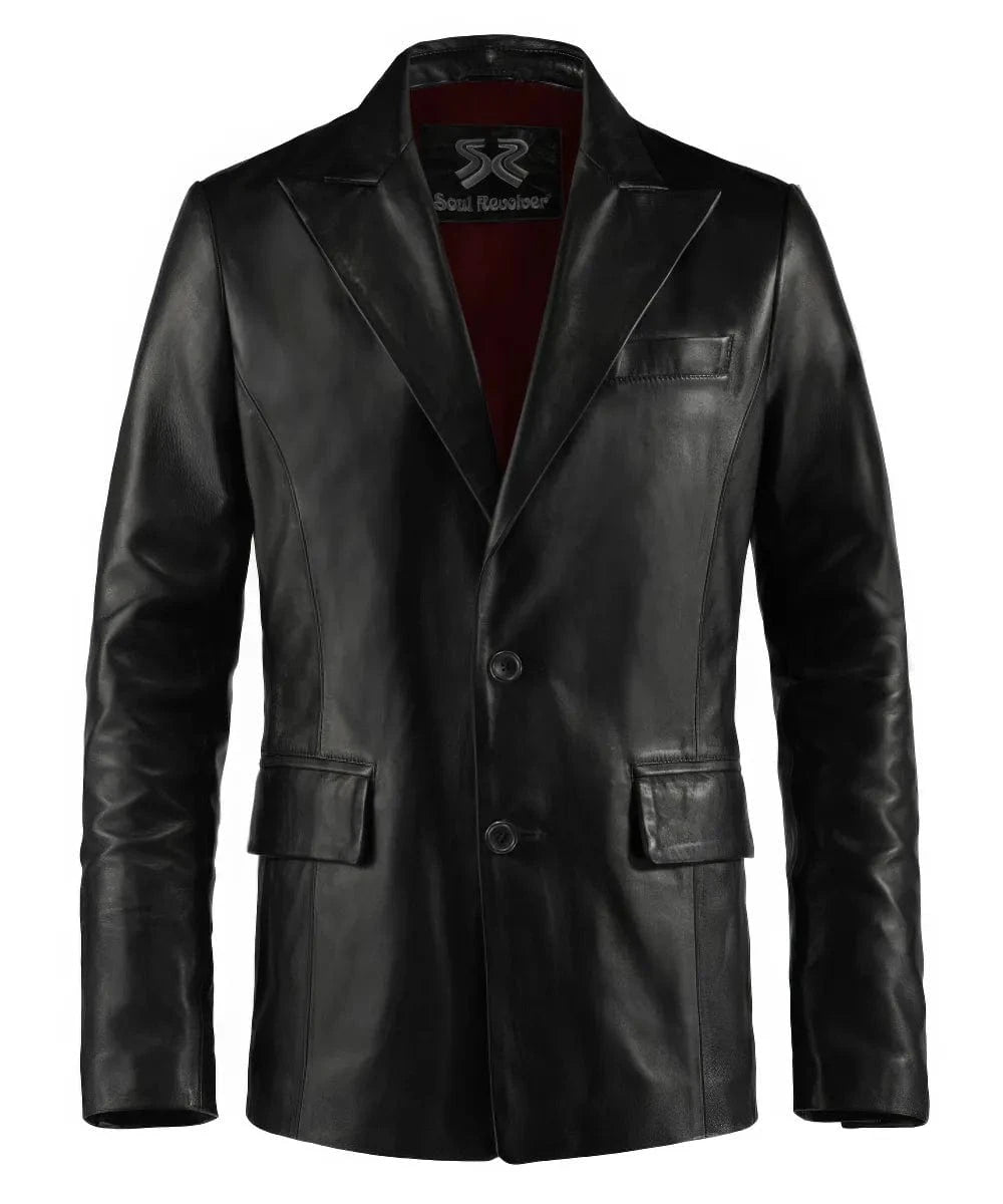 Men's Black Leather Blazer - Forsaken | Soul Revolver