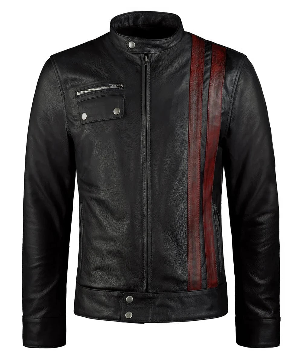 Men's Black Motorcycle Leather Jacket – Frankenstein | Soul Revolver