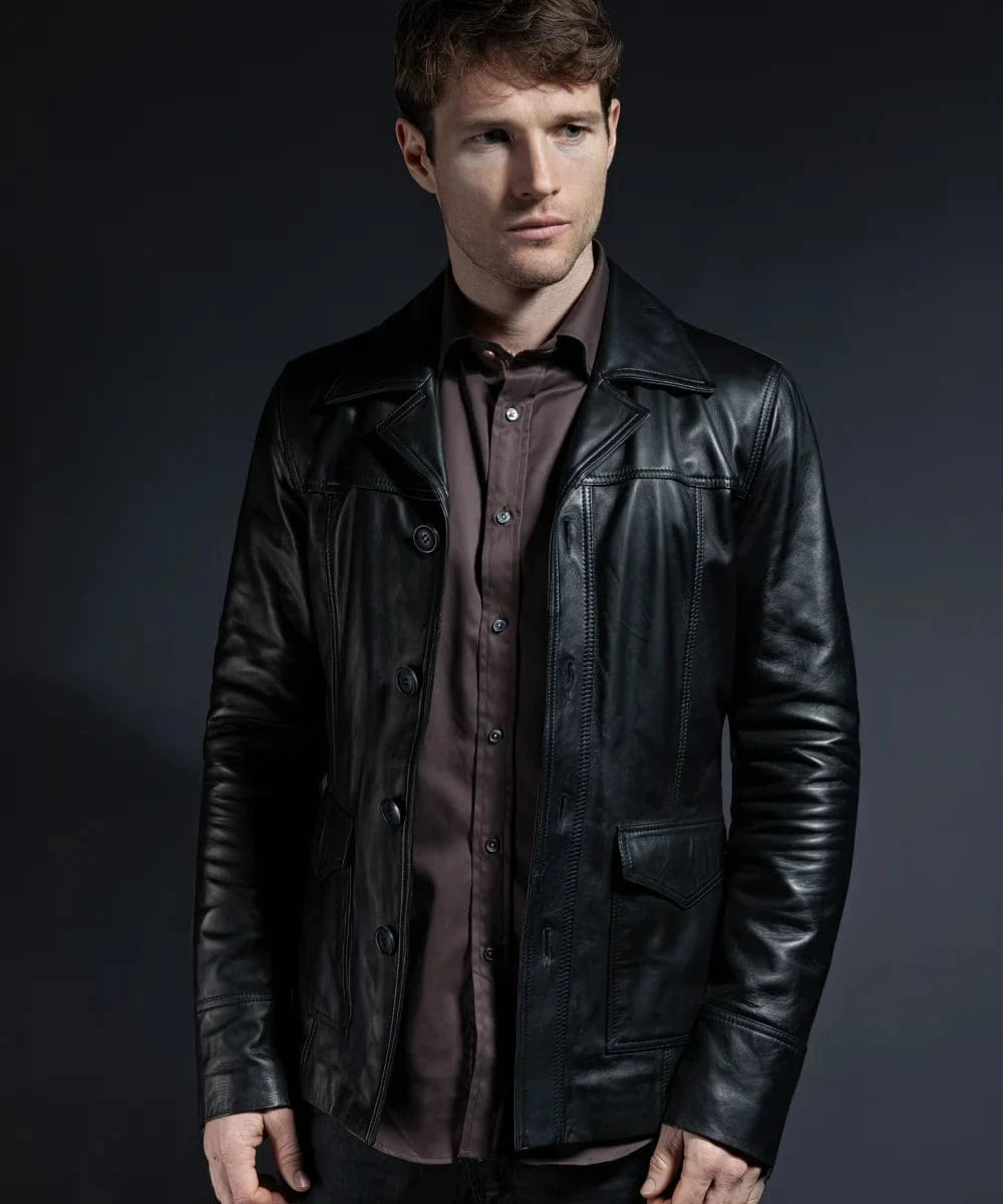 Soul Revolver mens Hitman leather jacket