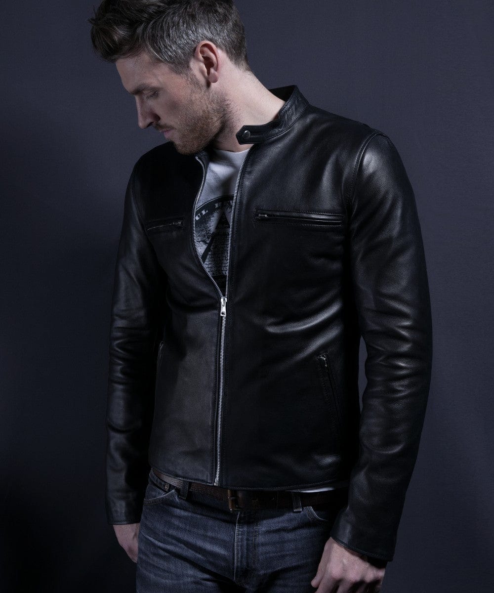 Soul Revolver Leather Jacket mens Cafe Racer leather jacket