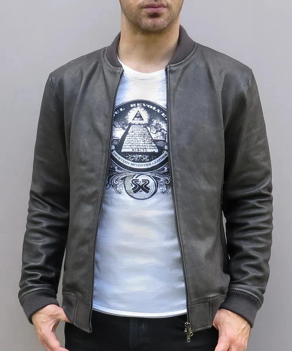 Soul Revolver Leather Jacket mens The Hunter leather jacket