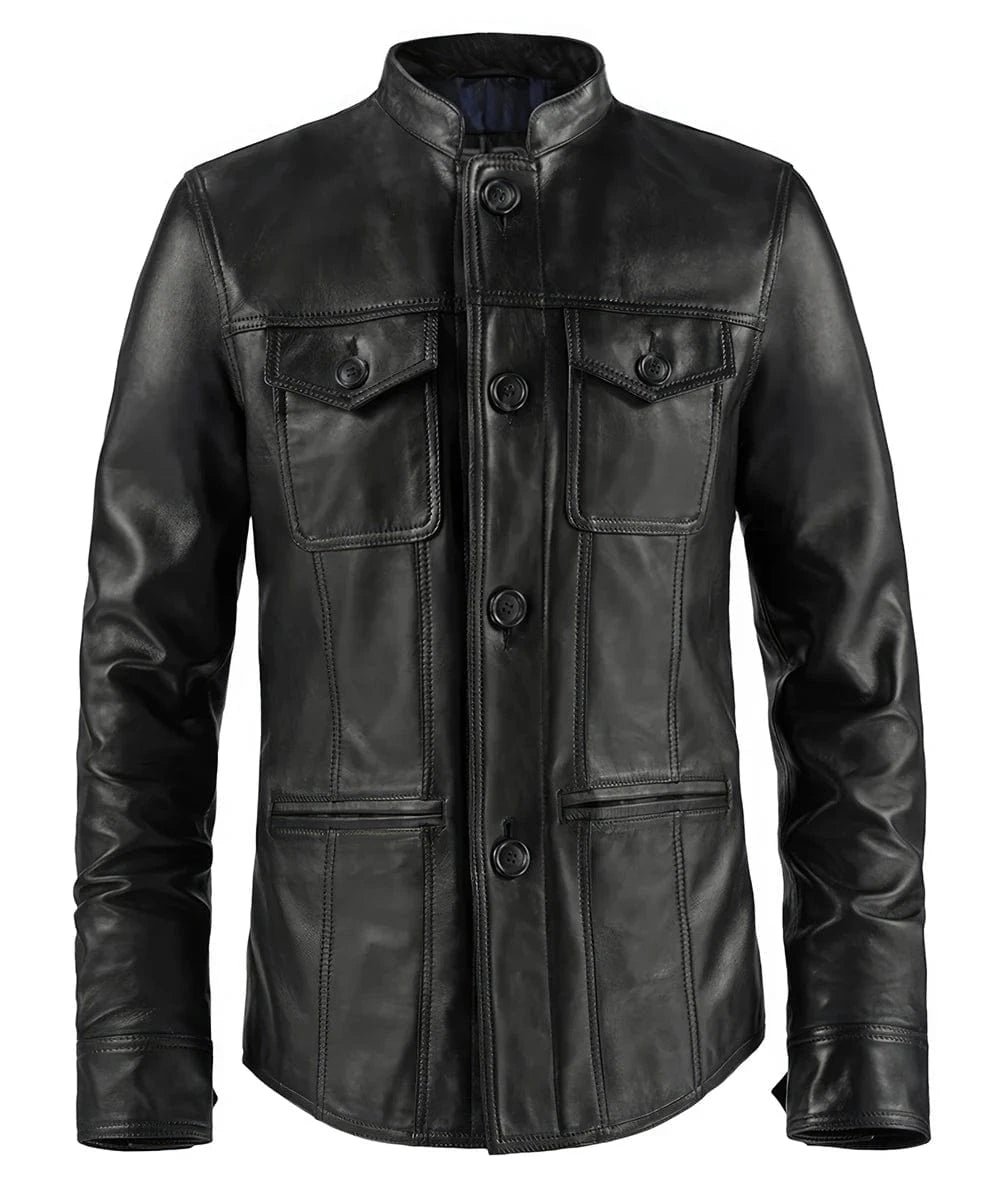 Men's Black Leather Jacket | Vintage Style | Weller