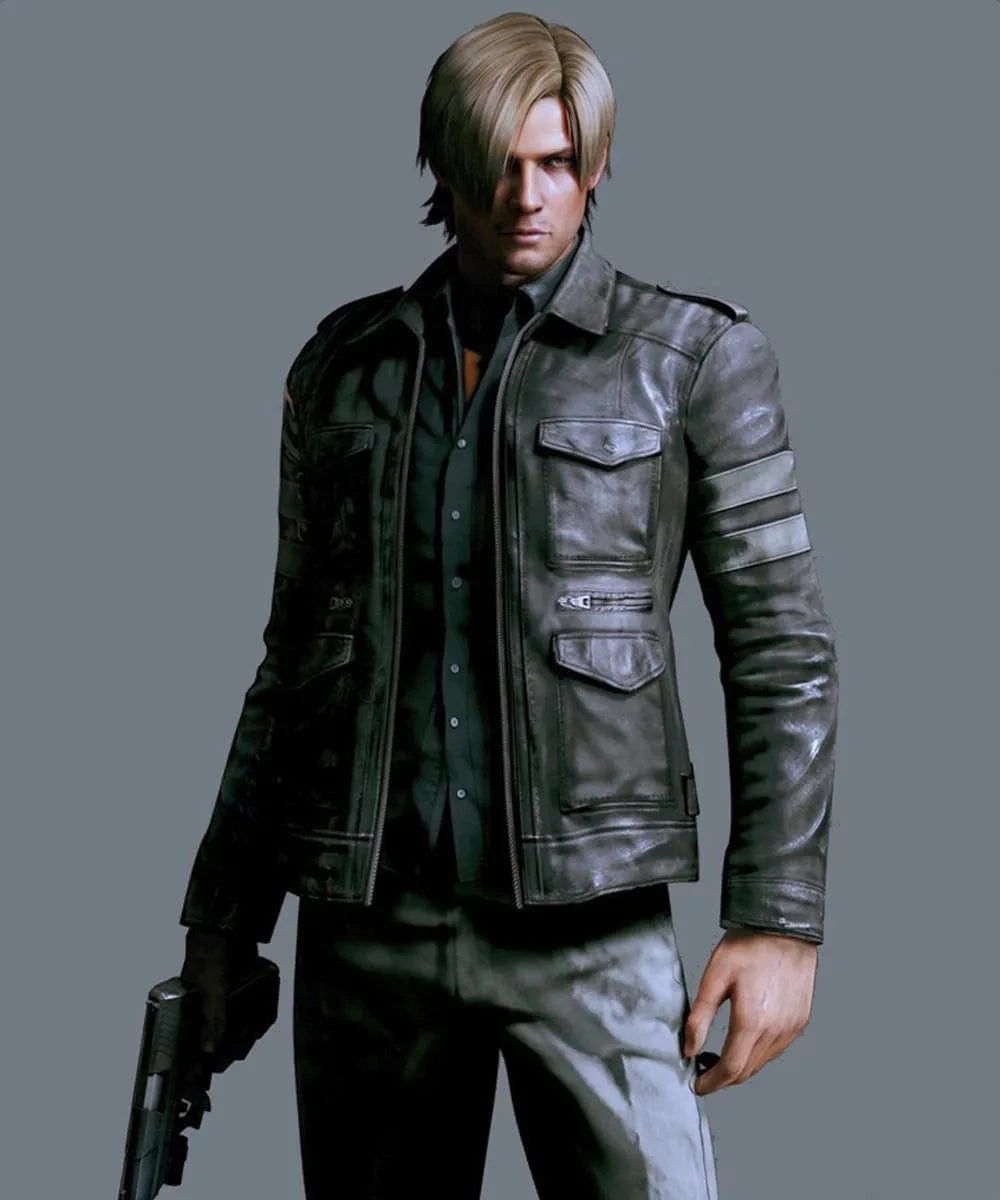 Soul Revolver Replica Leather Jacket mens Resident Evil leather jacket