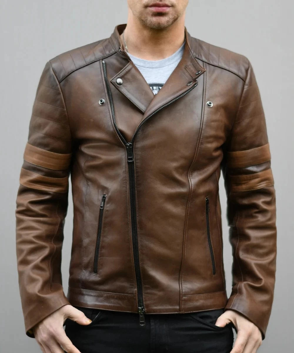 Soul Revolver Striped Leather Jacket mens Legion leather jacket