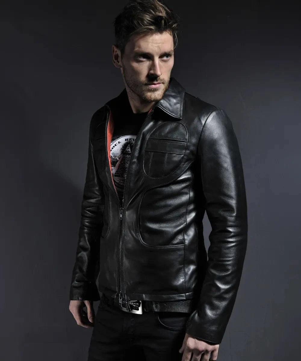 Soul Revolver Vintage Style Leather Jacket mens Superfly leather jacket