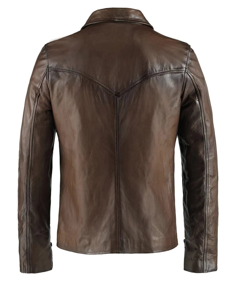 Soul Revolver Vintage Style Leather Jacket mens The Wheelman leather jacket