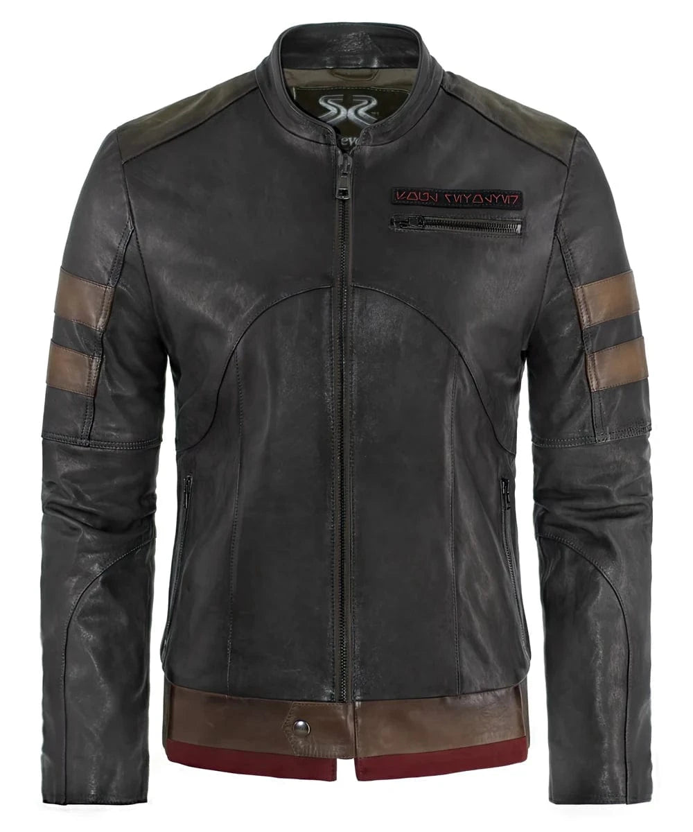 BOUNTY HUNTER レザージャケット Grey Leather Jacket - Bounty Hunter by Soul Revolver