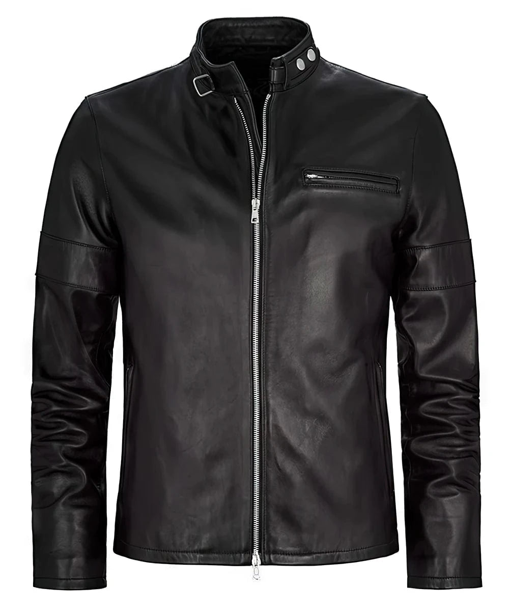Men's Leather Jacket Biker Style - Daytona. 100% Italian.