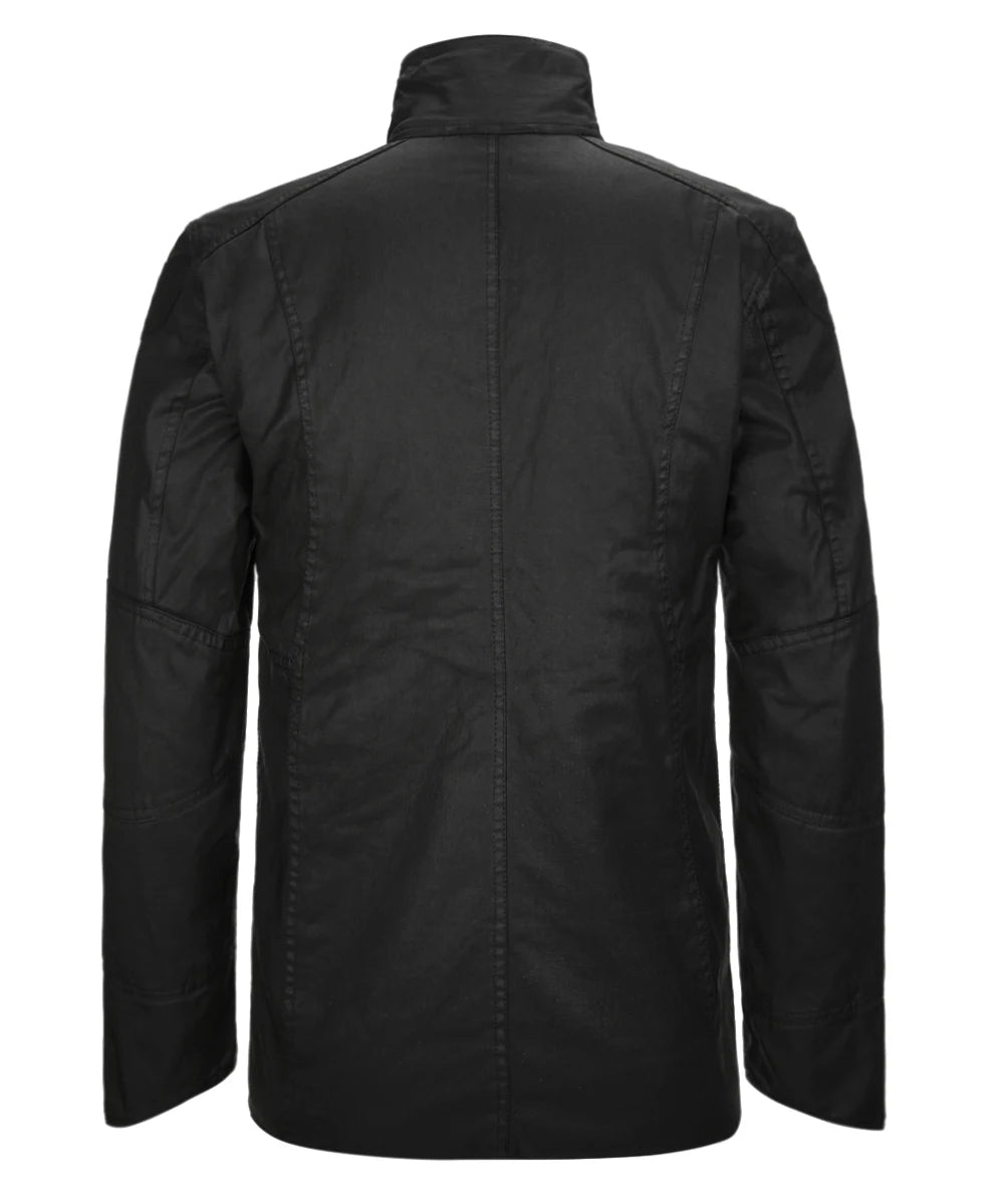 Black mens Italian jacket made from black cotton. Blade Runner 2049 influenced.