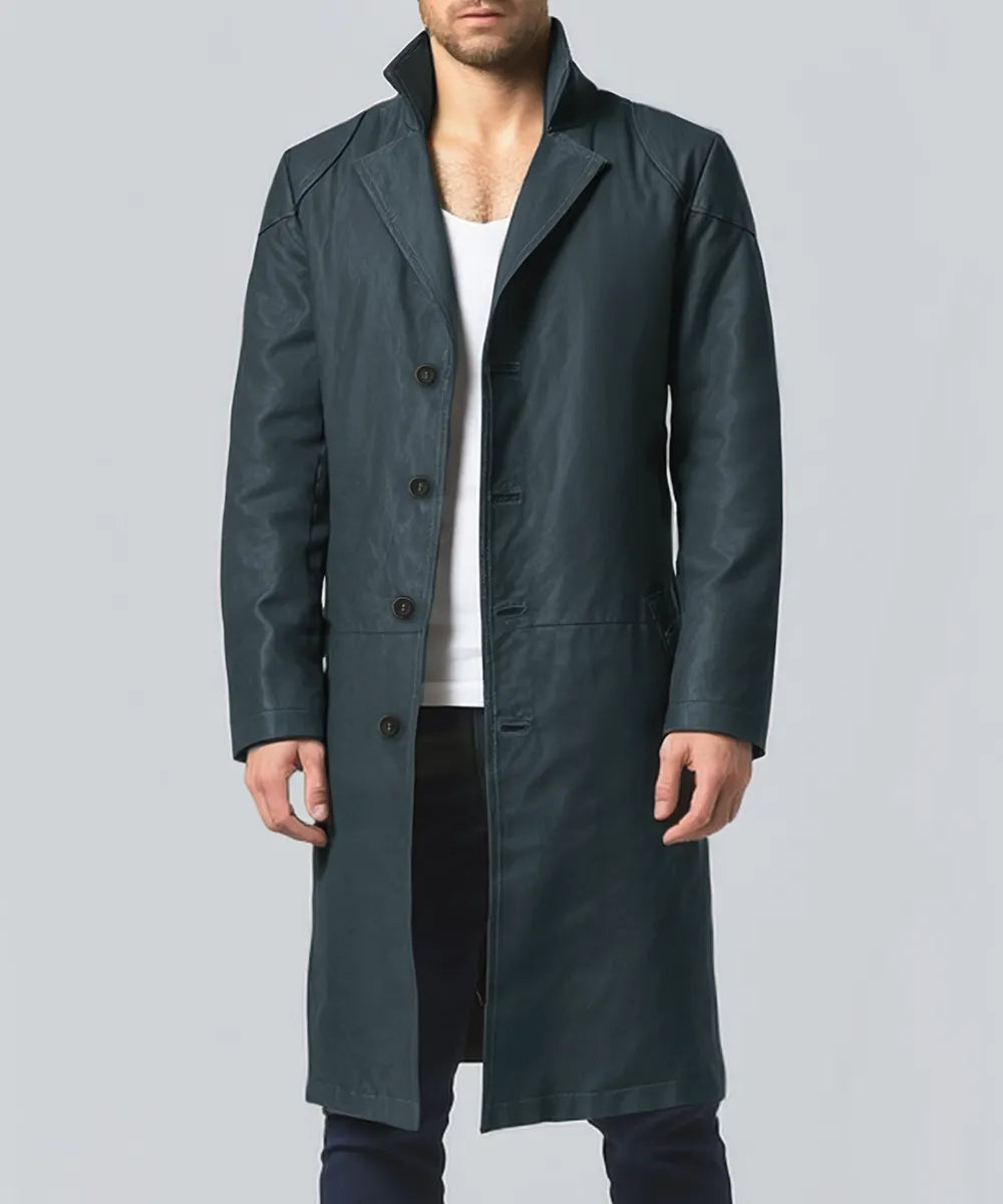 Billy Butcher coat from Amazon series The Boys. Long green coat.