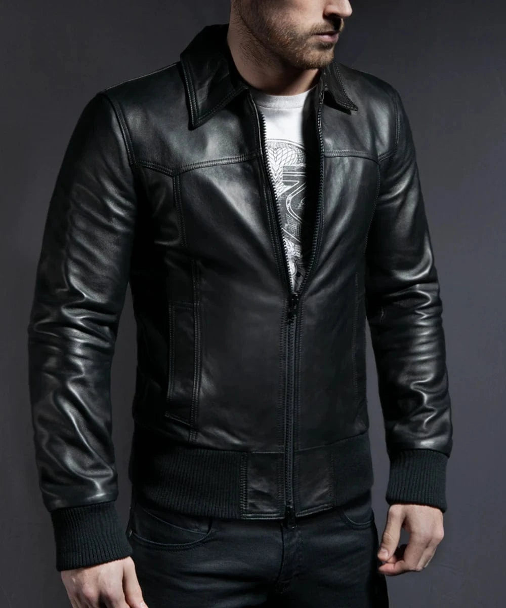 Soul Revolver Bomber Leather Jacket mens The Deal leather jacket