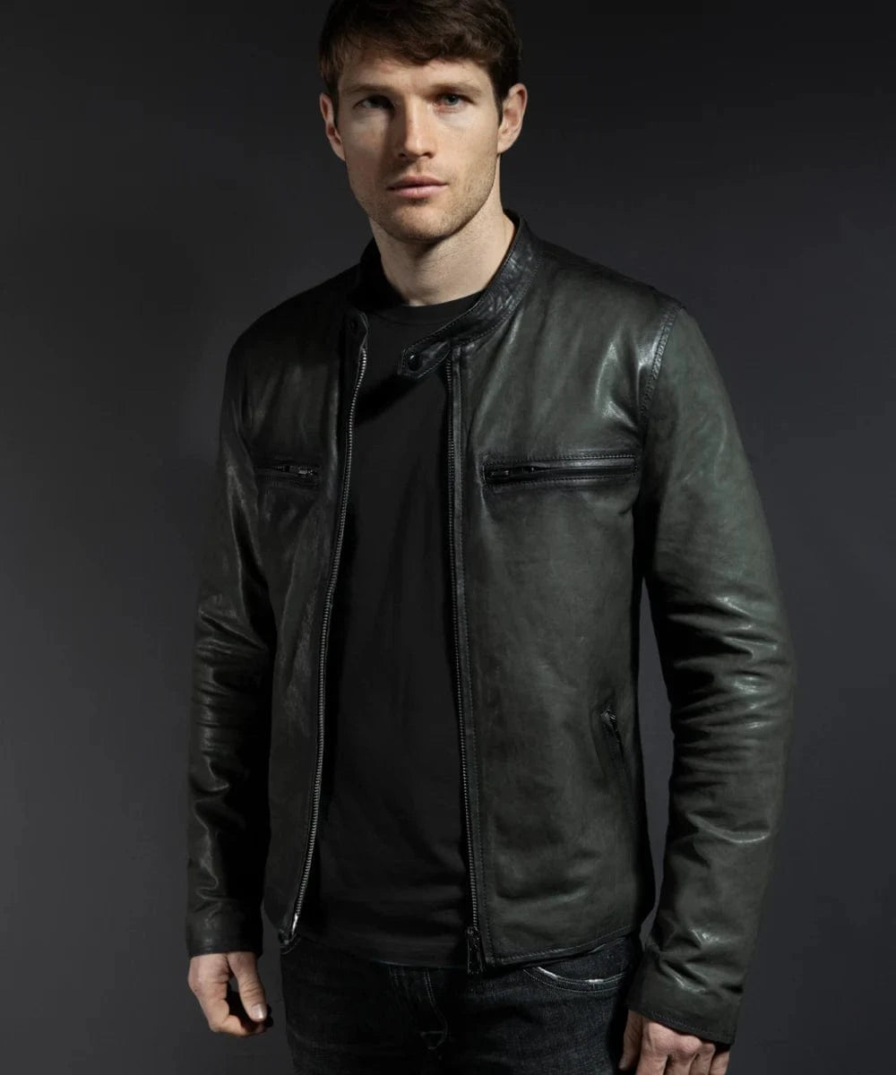 Soul Revolver mens Cafe Racer leather jacket