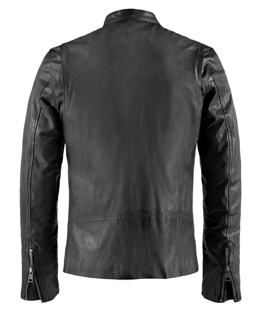 Grey Cafe Racers Men's Grey Leather Jacket - Cafe Racer | Soul Revolver