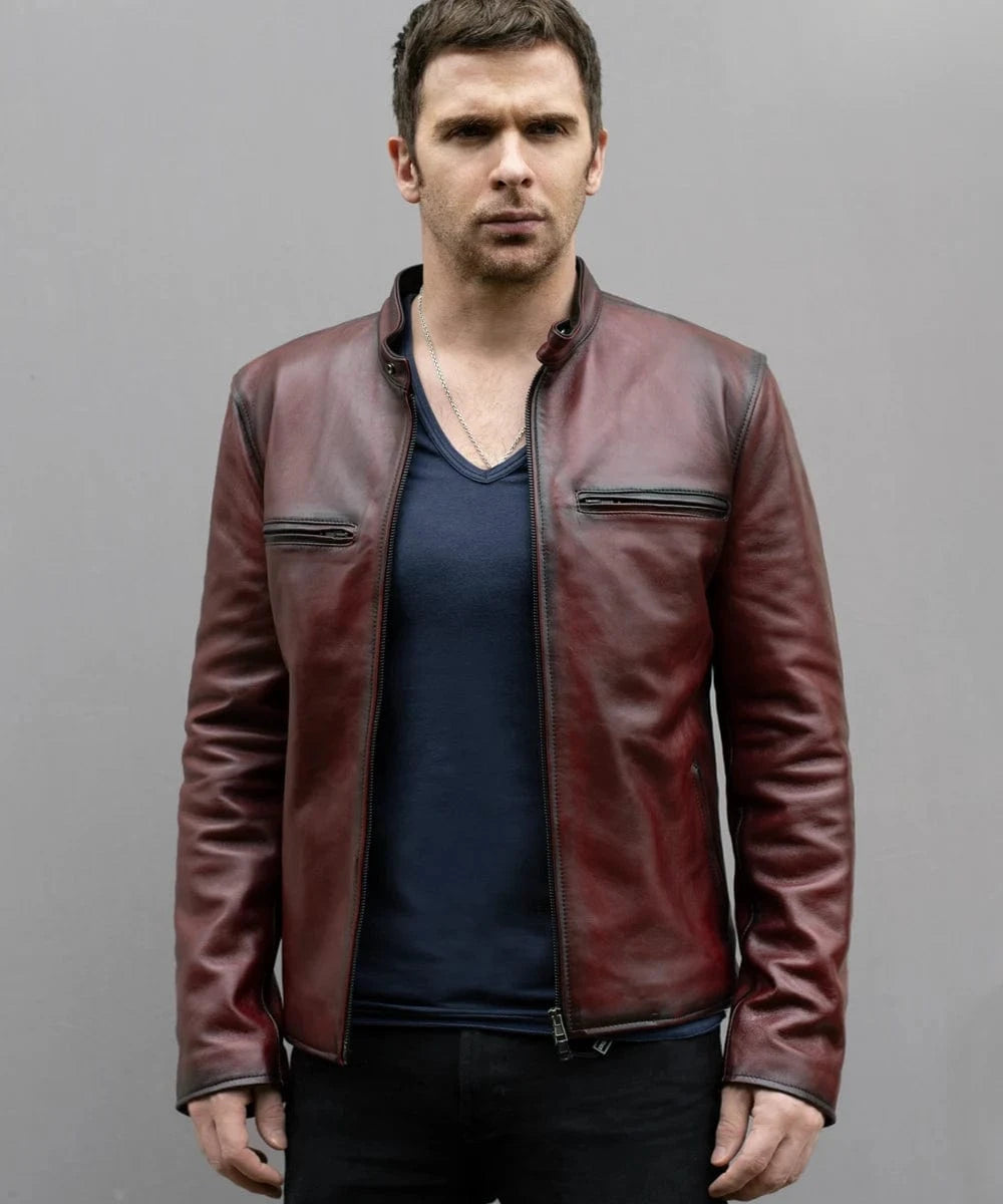Soul Revolver mens Cafe Racer leather jacket