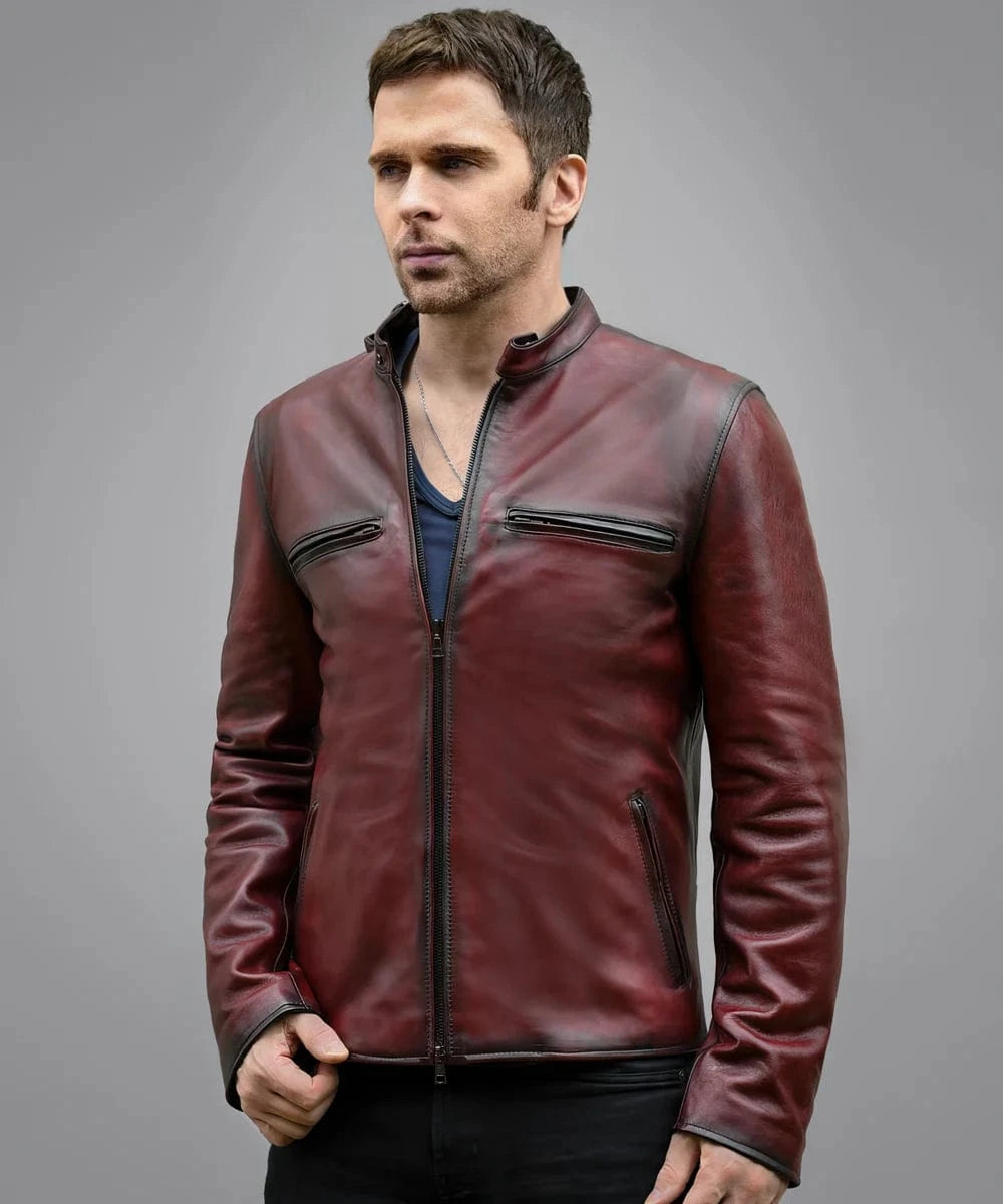 cafe racer vintage biker leather jacket