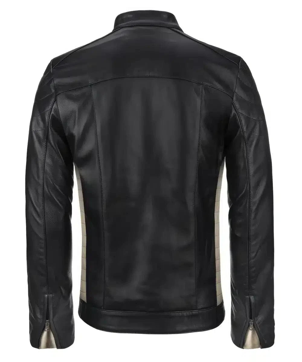the challenger black/bone racer jacket