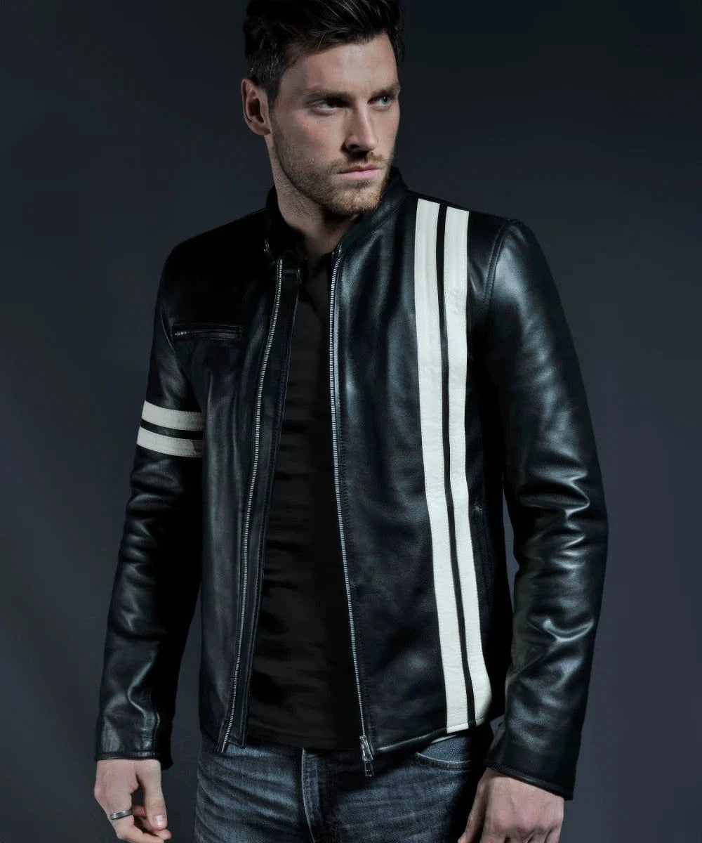 driver mens racer leather jacket
