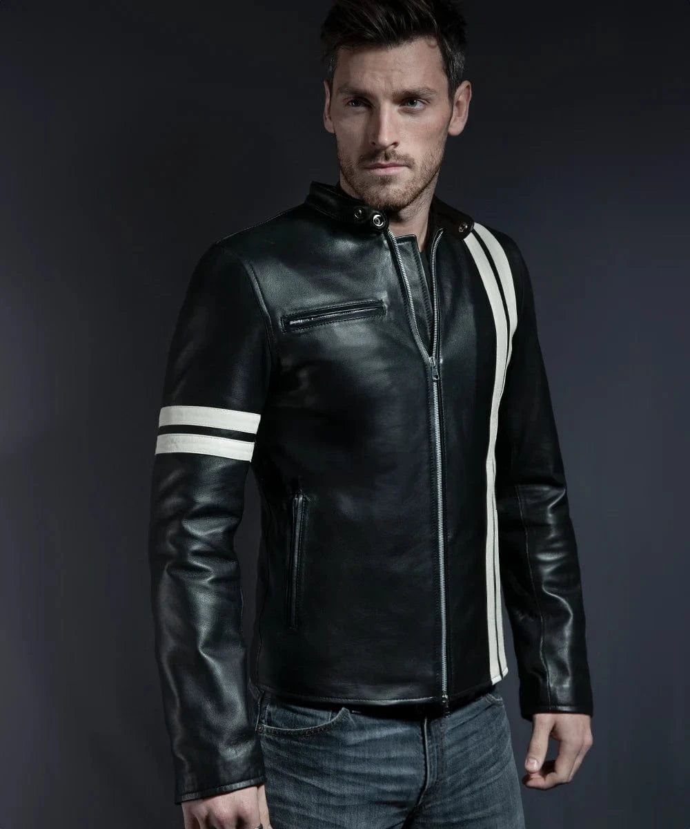 Soul Revolver mens Driver leather jacket