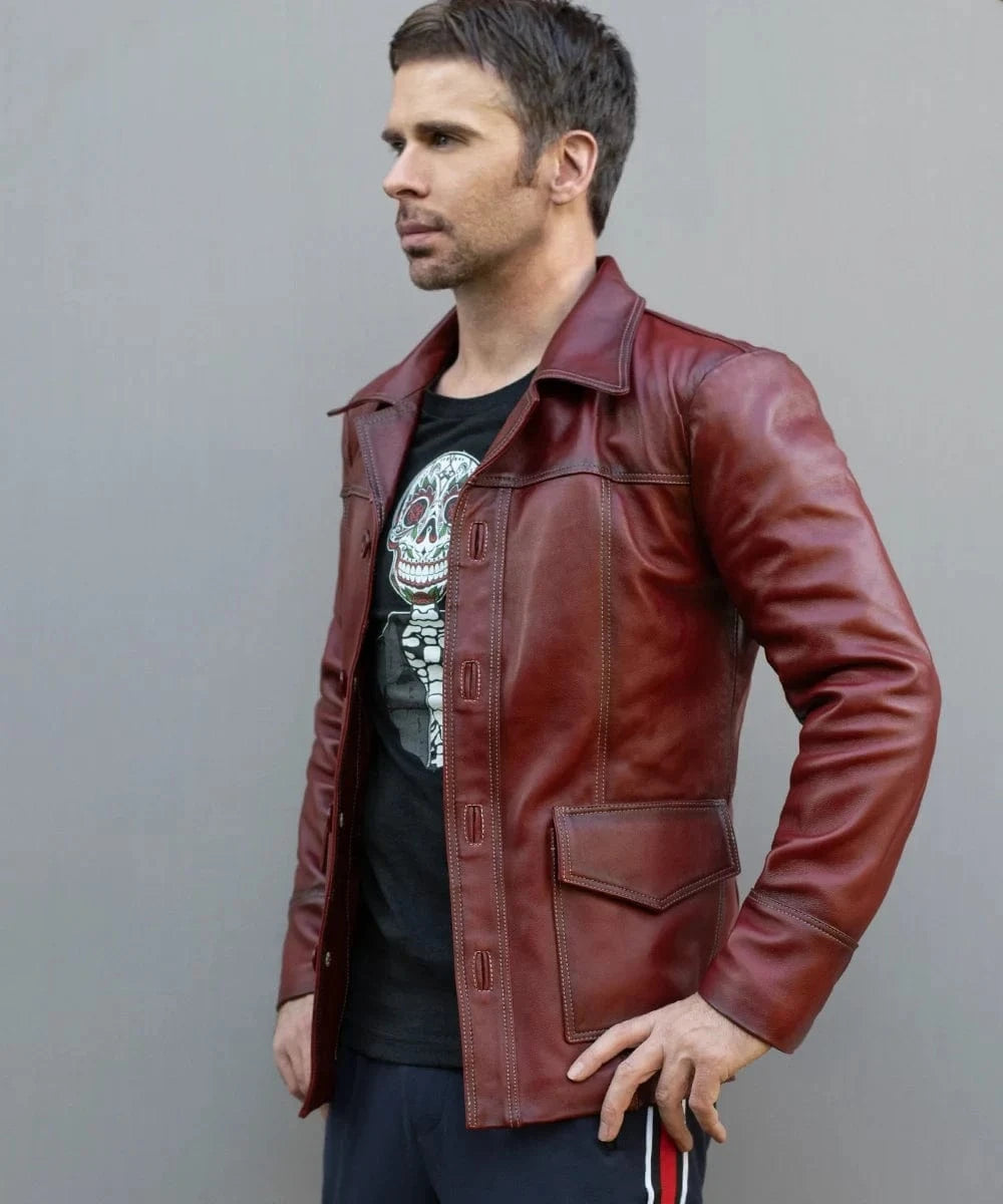 Soul Revolver mens Fight Club Antique leather jacket