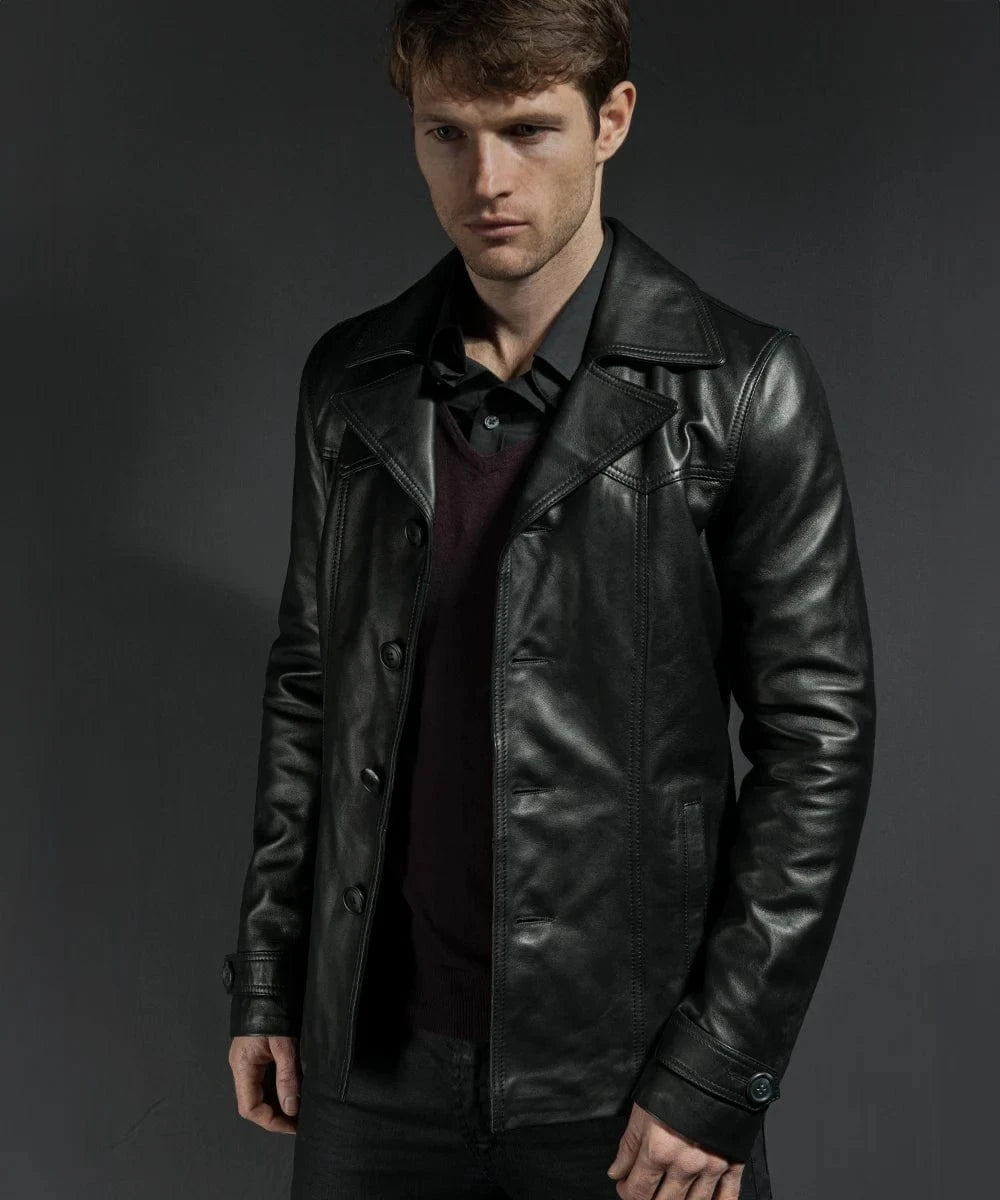 heist mens tailored leather jacket