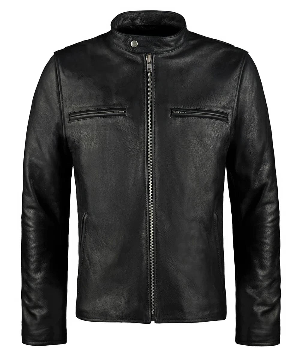 Soul Revolver Leather Jacket mens Cafe Racer leather jacket