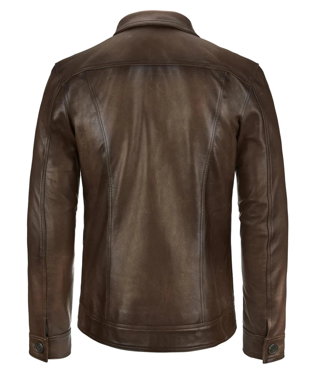 Soul Revolver Leather Jacket mens Trucker leather jacket