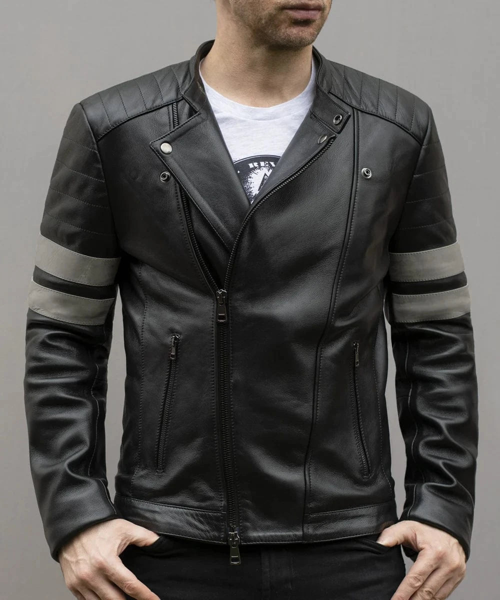 legion black biker style jacket