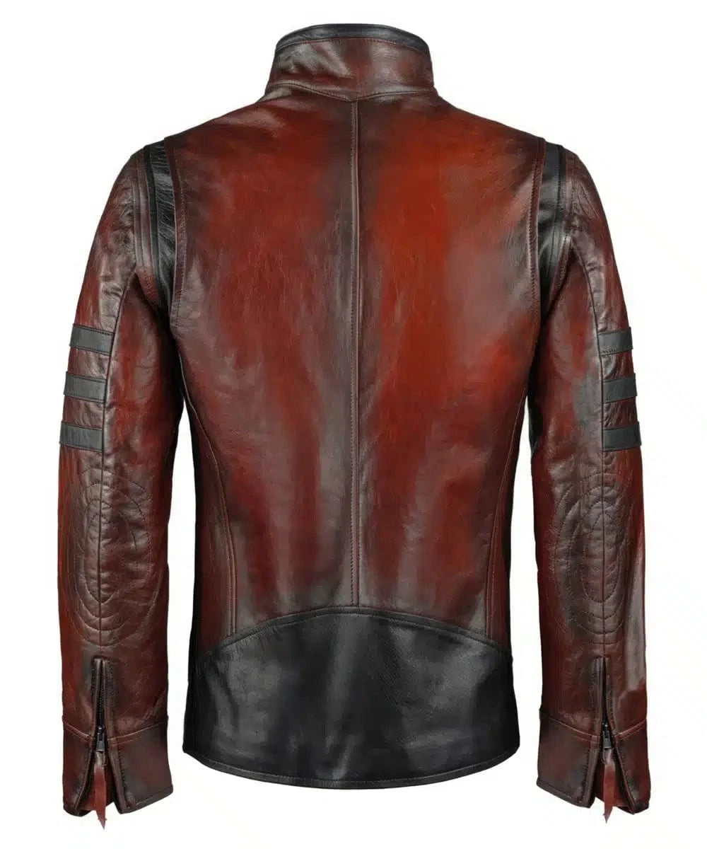 origins wolverine red & black brown jacket back