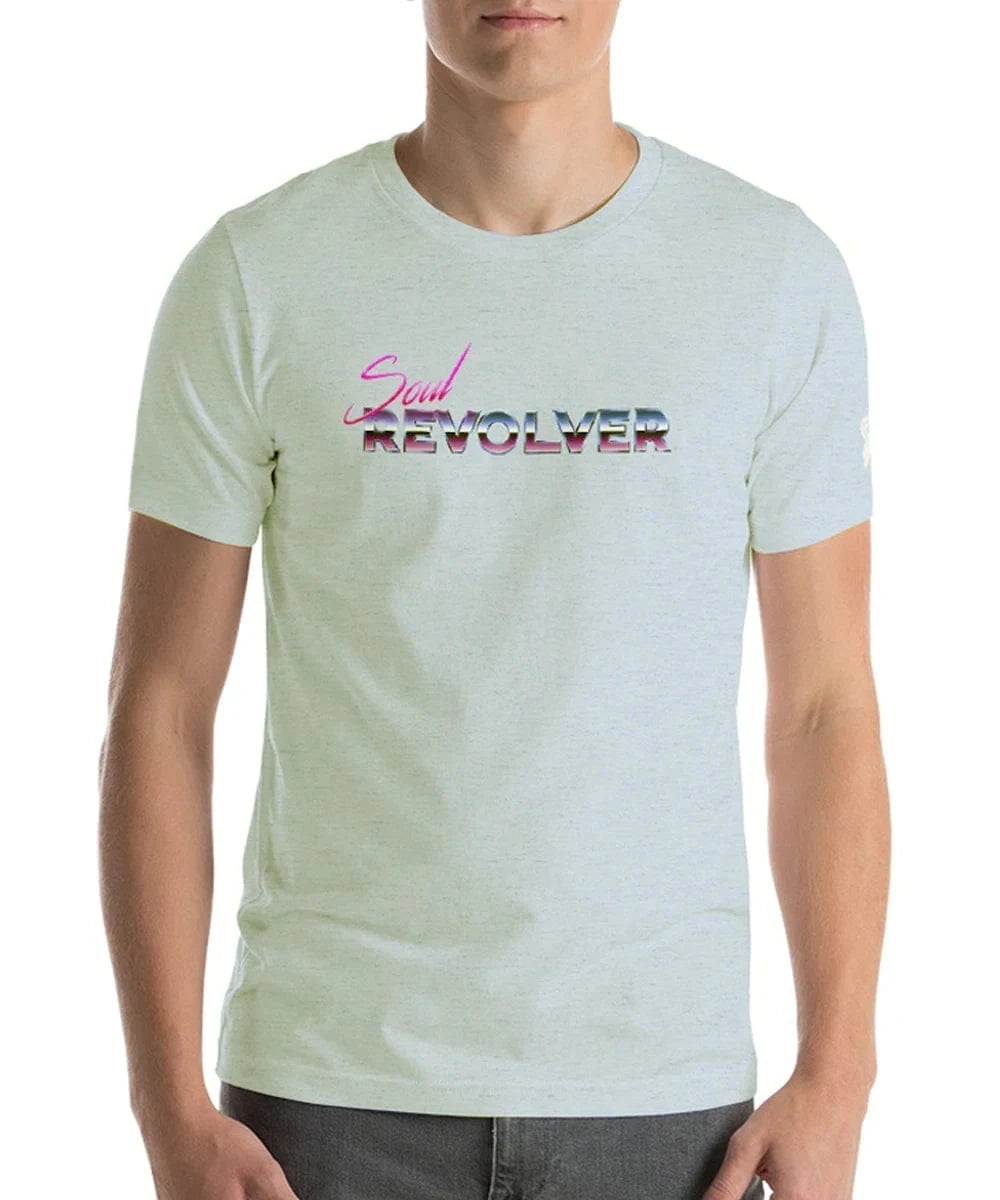 Retrowave blue heather mens t shirt