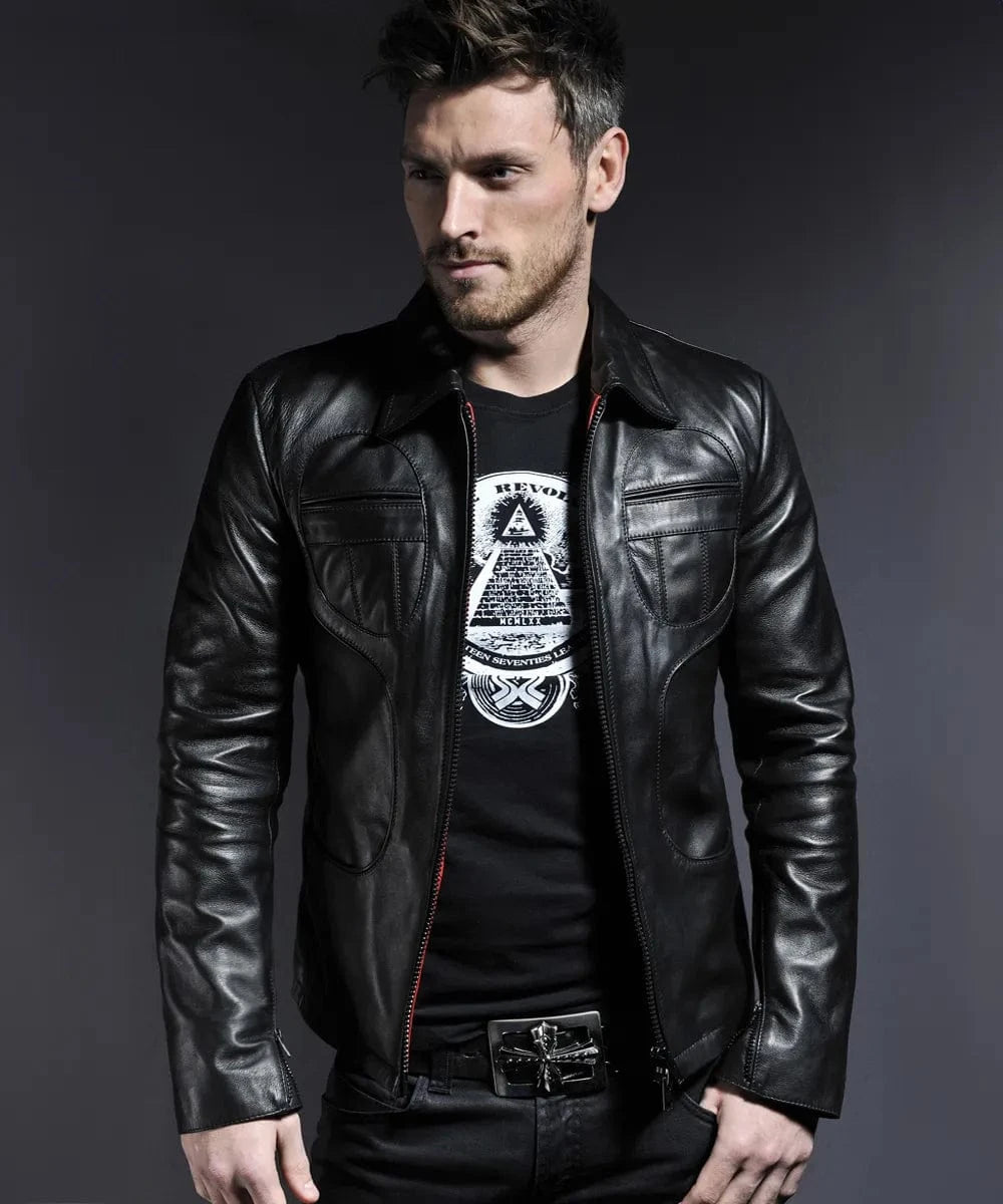 superfly vintage inspired leather jacket
