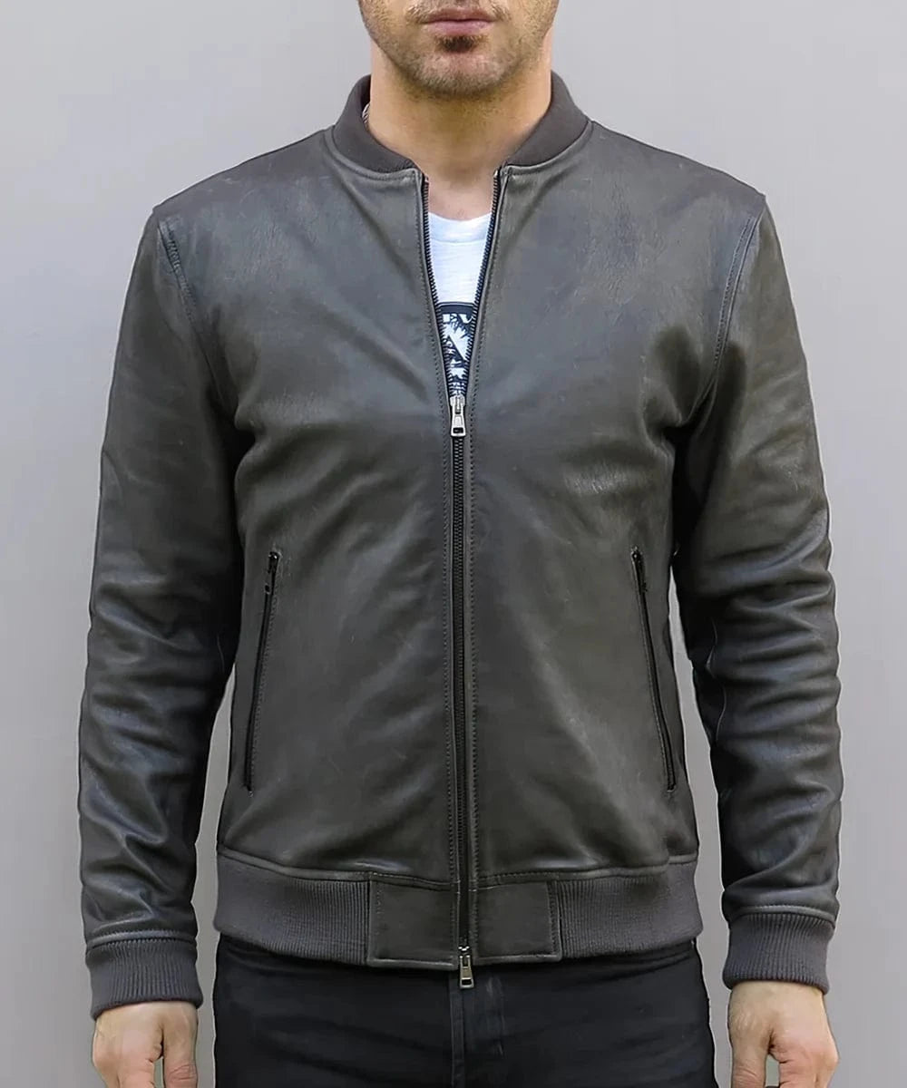 the hunter vintage bomber leather jacket
