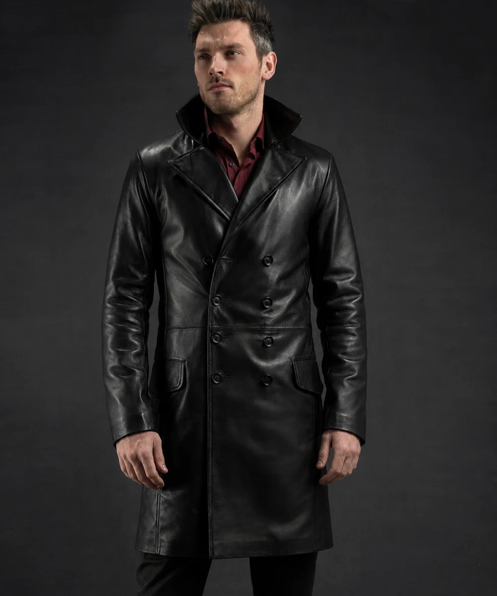 Men's Black Leather Coat - The Butcher | Soul Revolver
