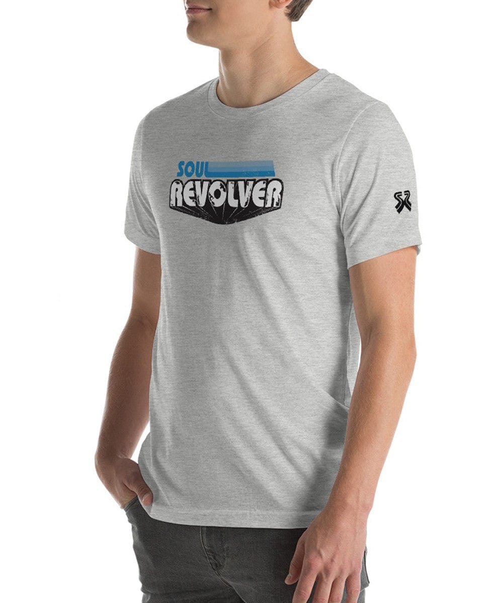 Soul Revolver mens Tri-Blue leather jacket
