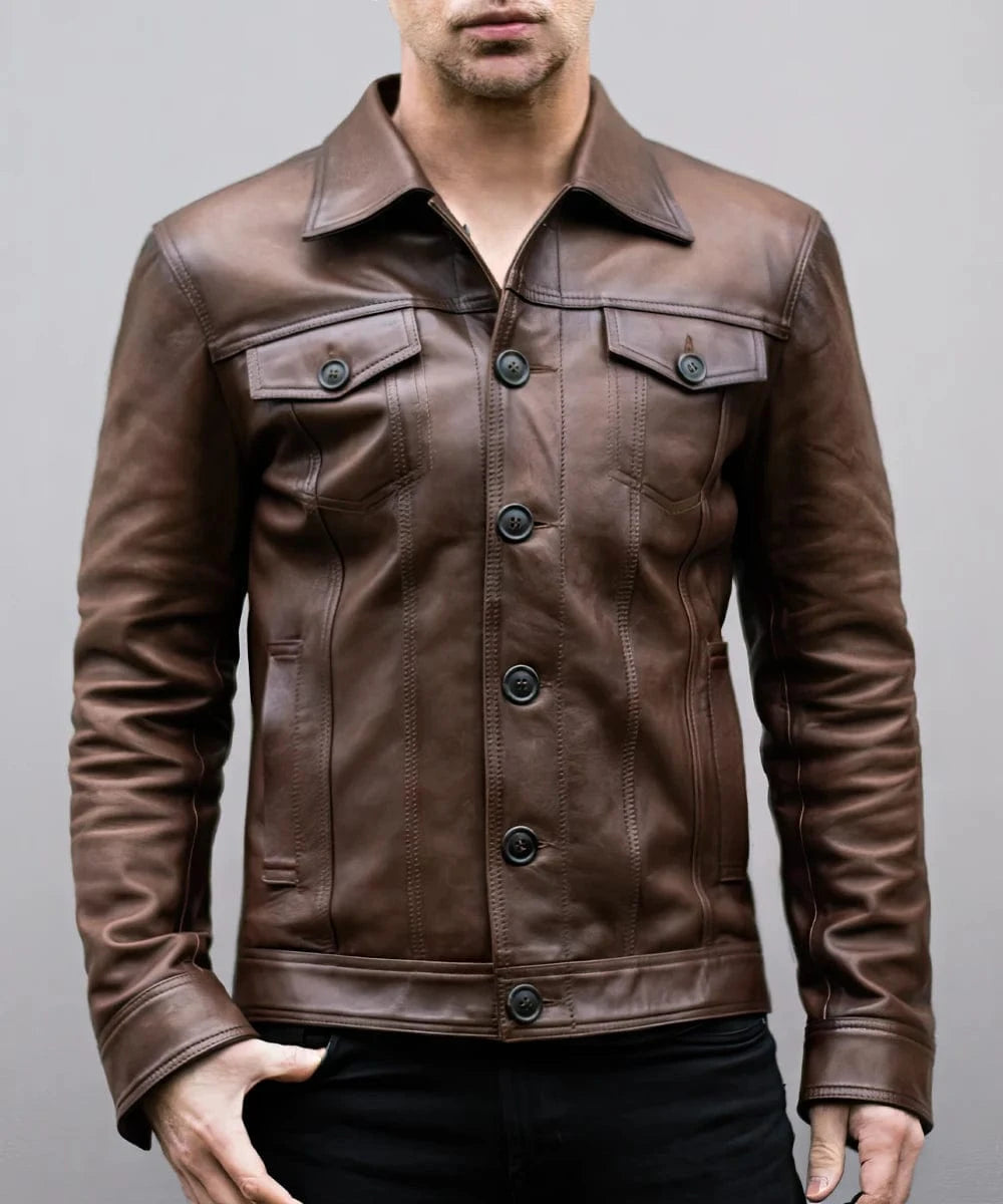 vintage brown trucker jacket