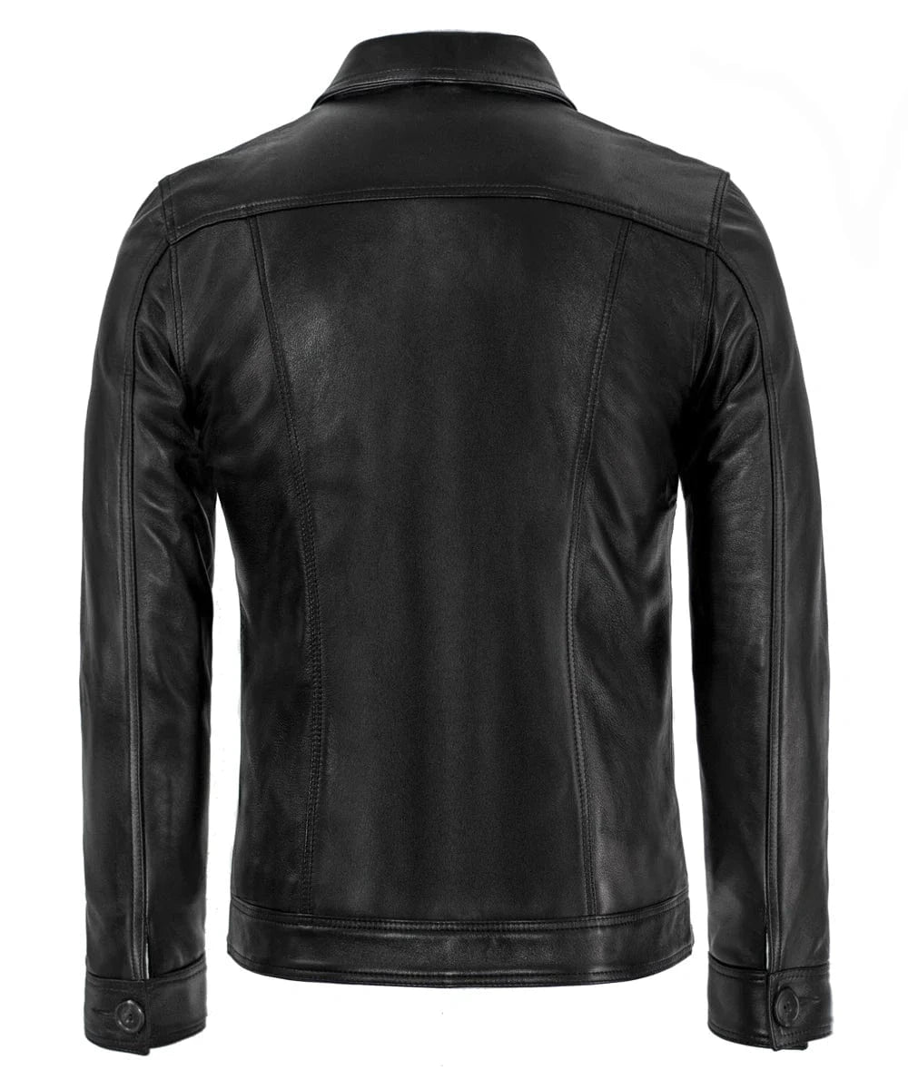 Soul Revolver Vintage Style Leather Jacket mens Trucker leather jacket