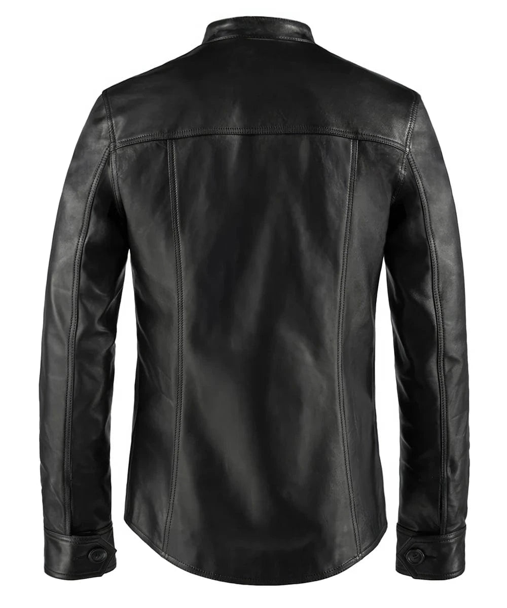 Weller mens black leather jacket