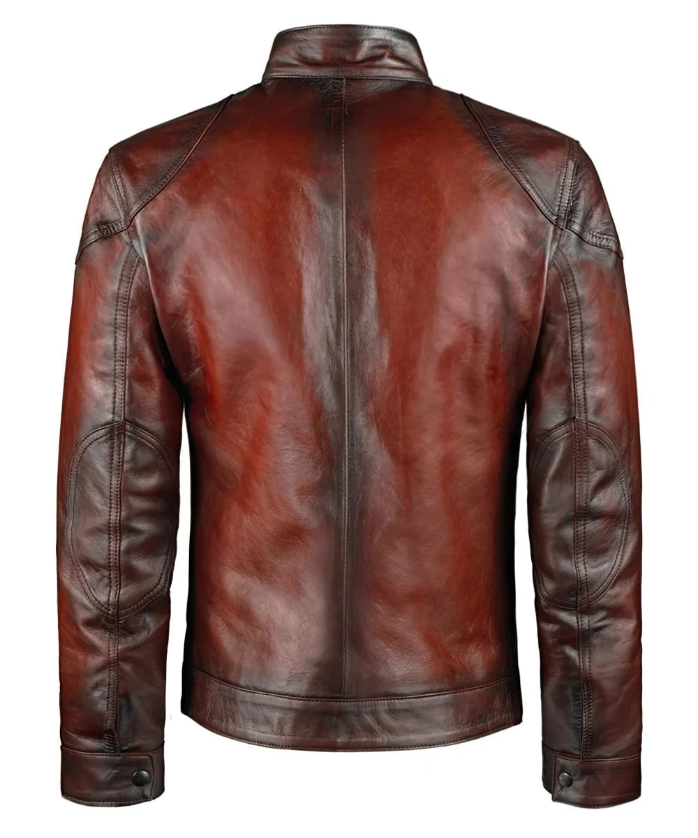 wesley vintage red leather jacket back