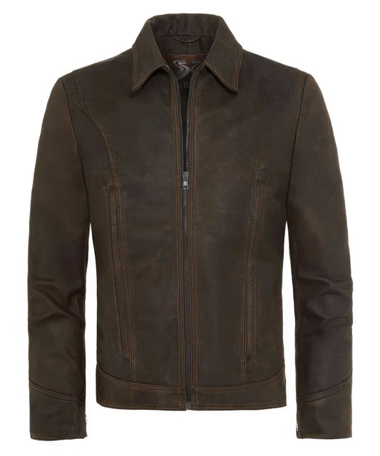 x-men wolverine men's brown leather jacket.