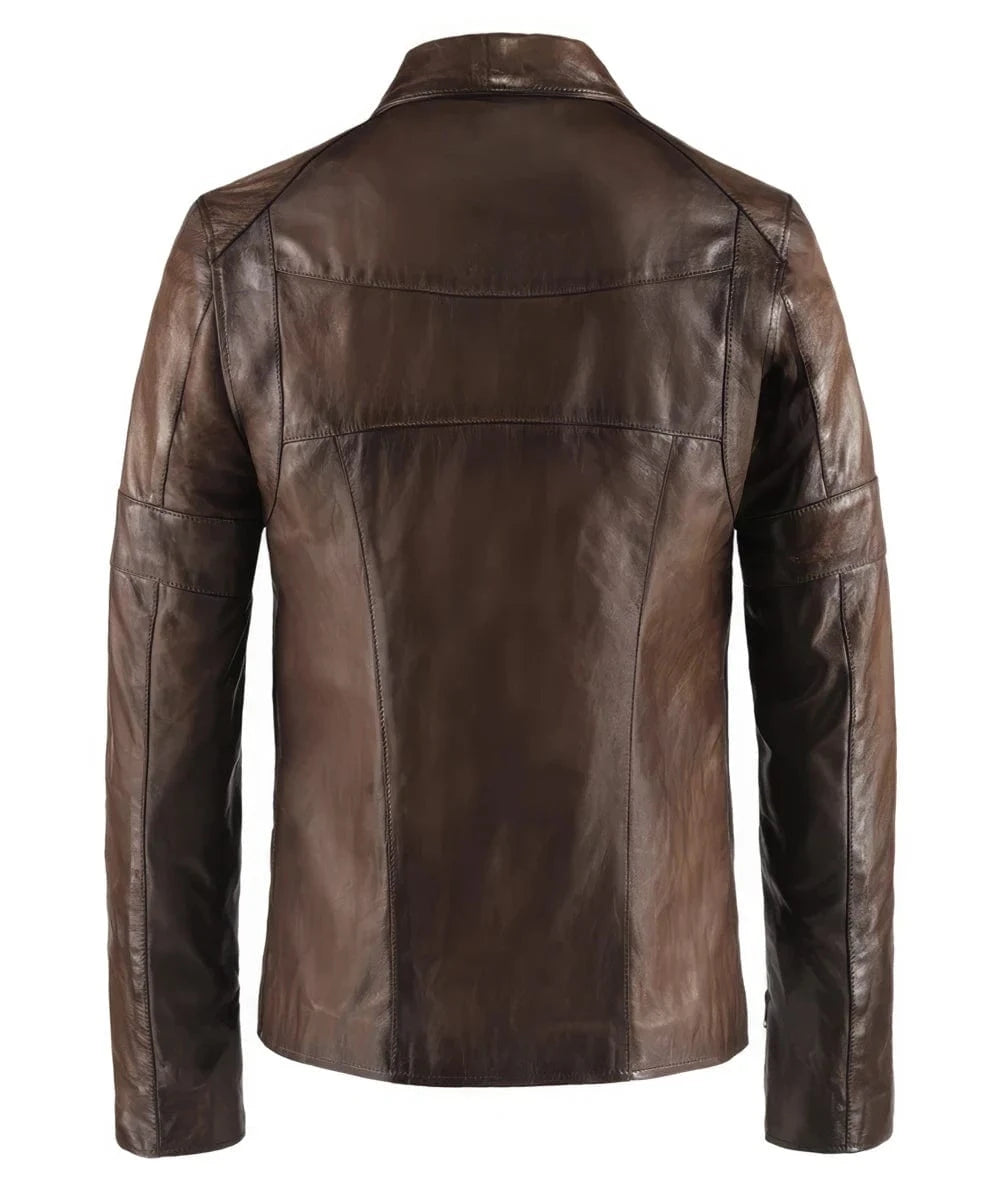 Wraith mens brown vintage leather jacket
