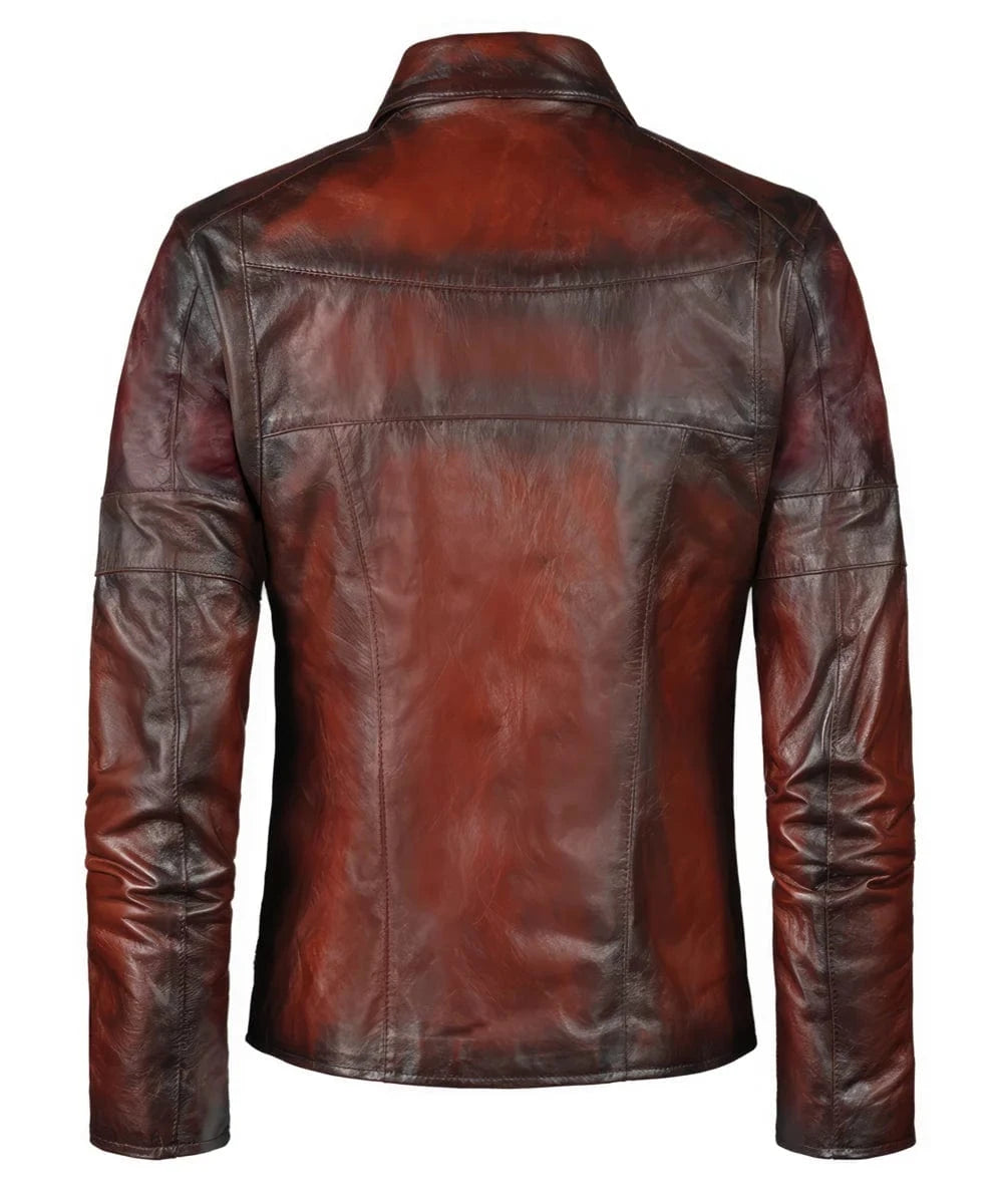 wraith antique red leather jacket back